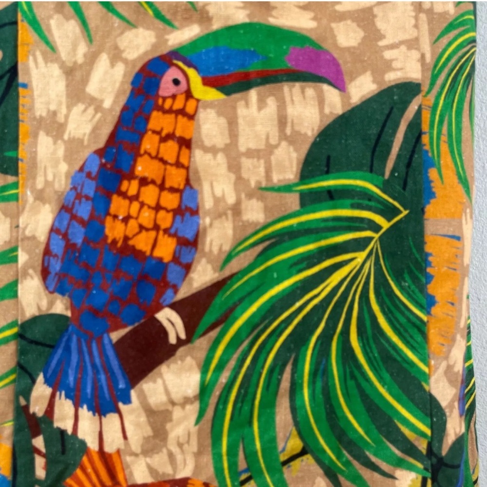 House of Harlow 1960 Vibrant Tropical Mini Dress Criss Cross Size Medium 🧡 🦜 - Picture 4 of 6
